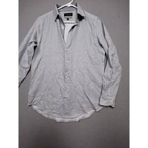 Report Collection Shirt Polyester Spandex Geometric White Navy Small Mens